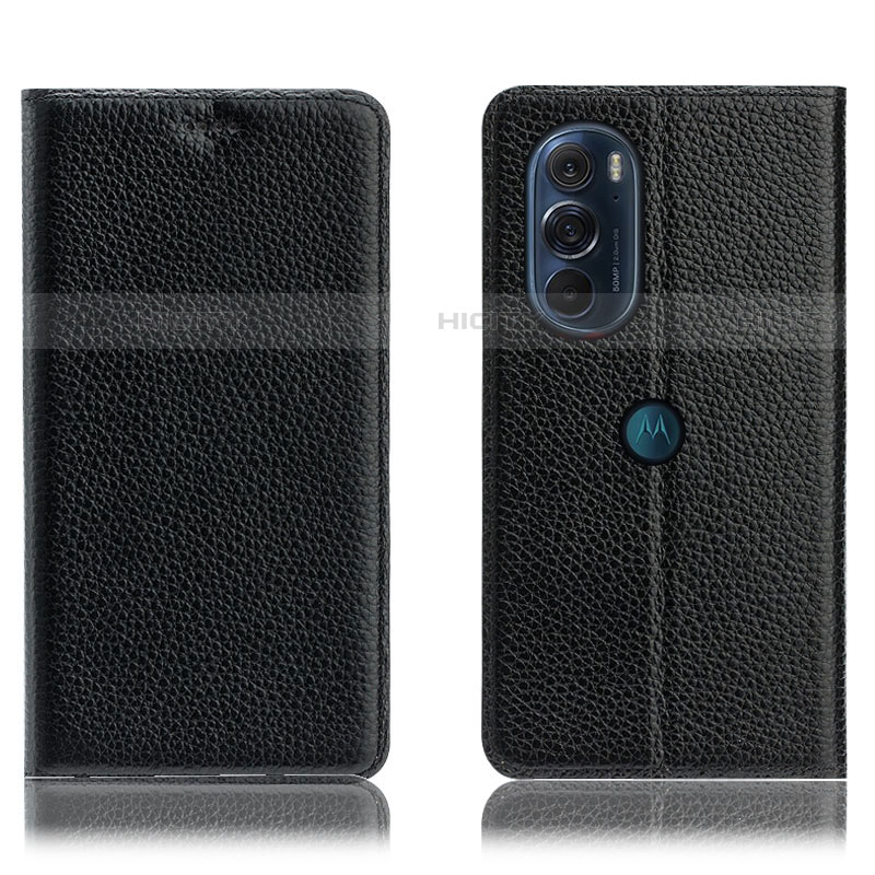 Coque Portefeuille Livre Cuir Etui Clapet H02P pour Motorola Moto Edge Plus (2022) 5G Noir Plus