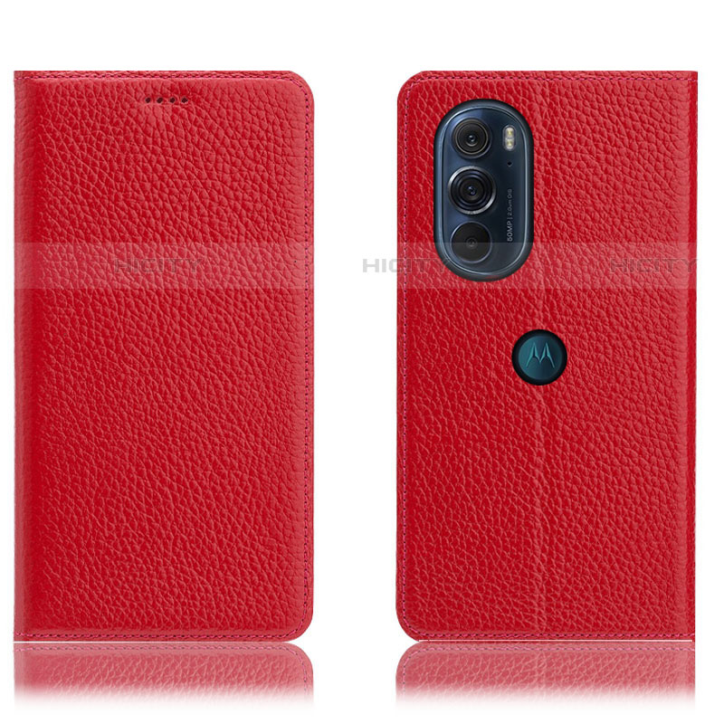 Coque Portefeuille Livre Cuir Etui Clapet H02P pour Motorola Moto Edge Plus (2022) 5G Rouge Plus