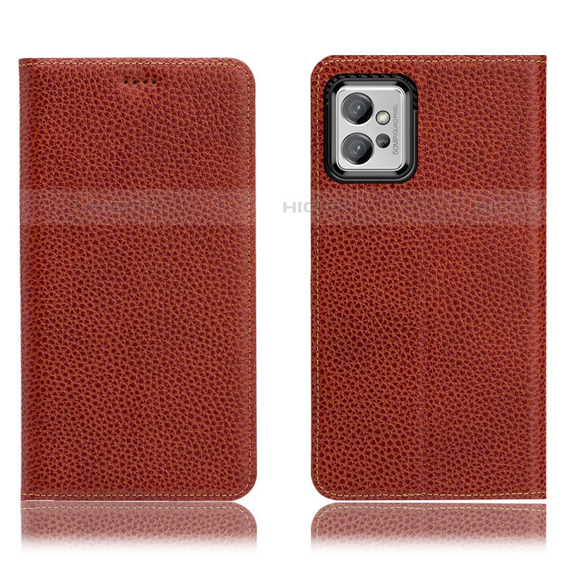 Coque Portefeuille Livre Cuir Etui Clapet H02P pour Motorola Moto G32 Marron Plus