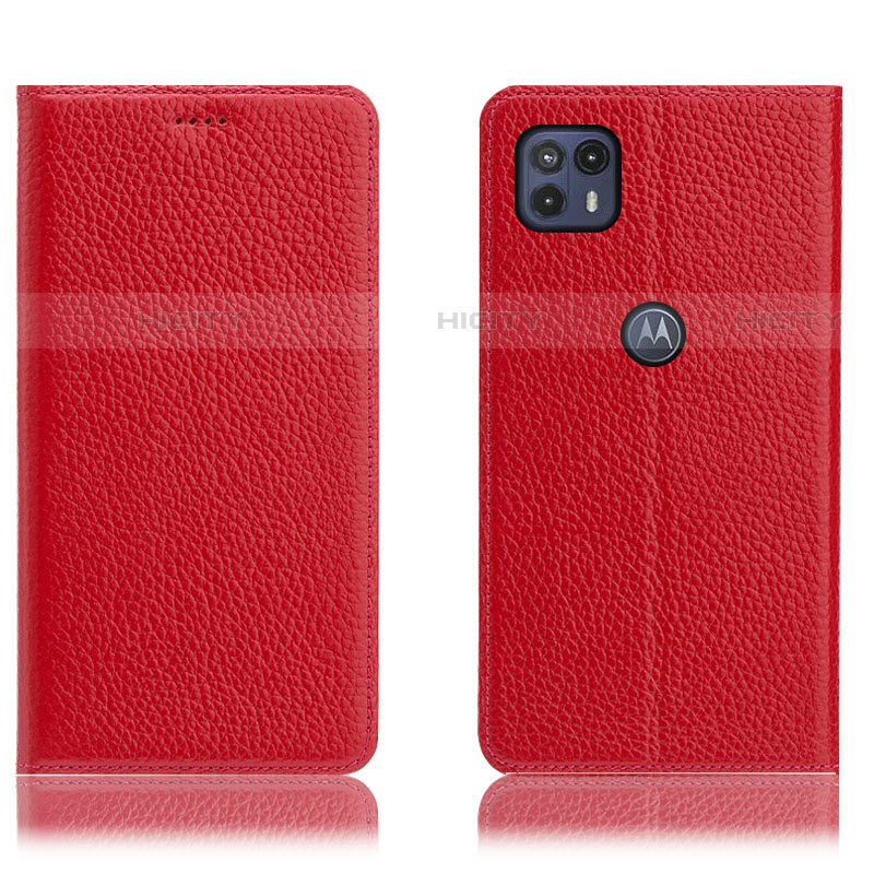 Coque Portefeuille Livre Cuir Etui Clapet H02P pour Motorola Moto G50 5G Rouge Plus