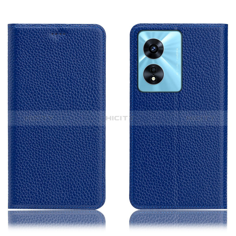 Coque Portefeuille Livre Cuir Etui Clapet H02P pour Oppo A38 Bleu Plus