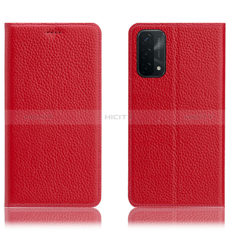 Coque Portefeuille Livre Cuir Etui Clapet H02P pour Oppo A54 5G Rouge Plus