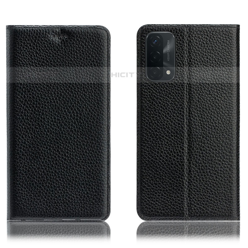 Coque Portefeuille Livre Cuir Etui Clapet H02P pour Oppo A93 5G Noir Plus