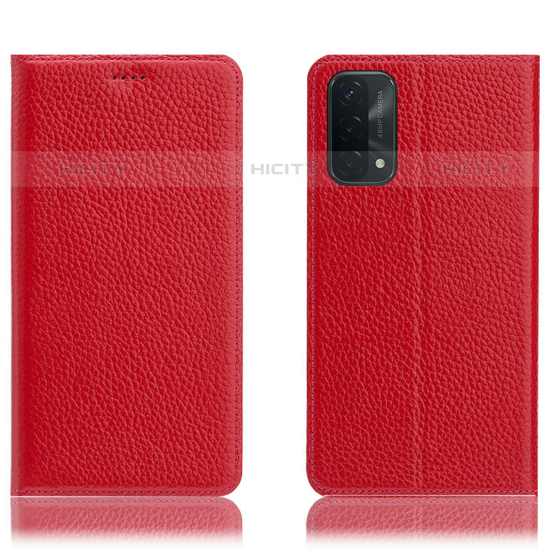 Coque Portefeuille Livre Cuir Etui Clapet H02P pour Oppo A93 5G Rouge Plus