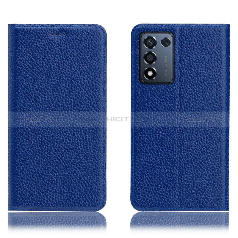 Coque Portefeuille Livre Cuir Etui Clapet H02P pour Oppo K9S 5G Bleu Plus