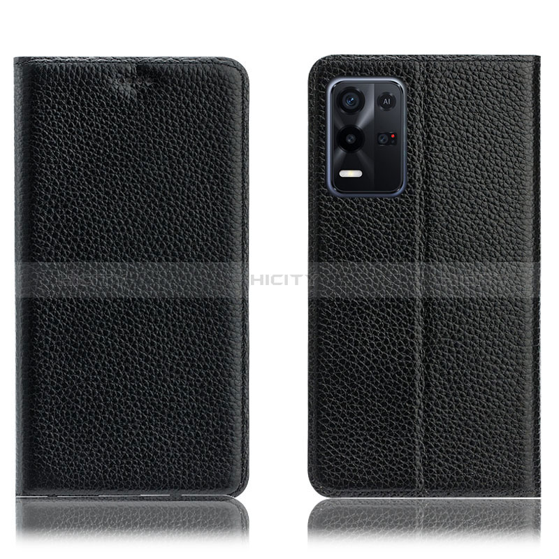 Coque Portefeuille Livre Cuir Etui Clapet H02P pour Oppo K9X 5G Noir Plus