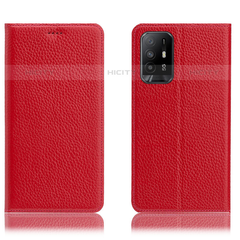 Coque Portefeuille Livre Cuir Etui Clapet H02P pour Oppo Reno5 Z 5G Rouge Plus