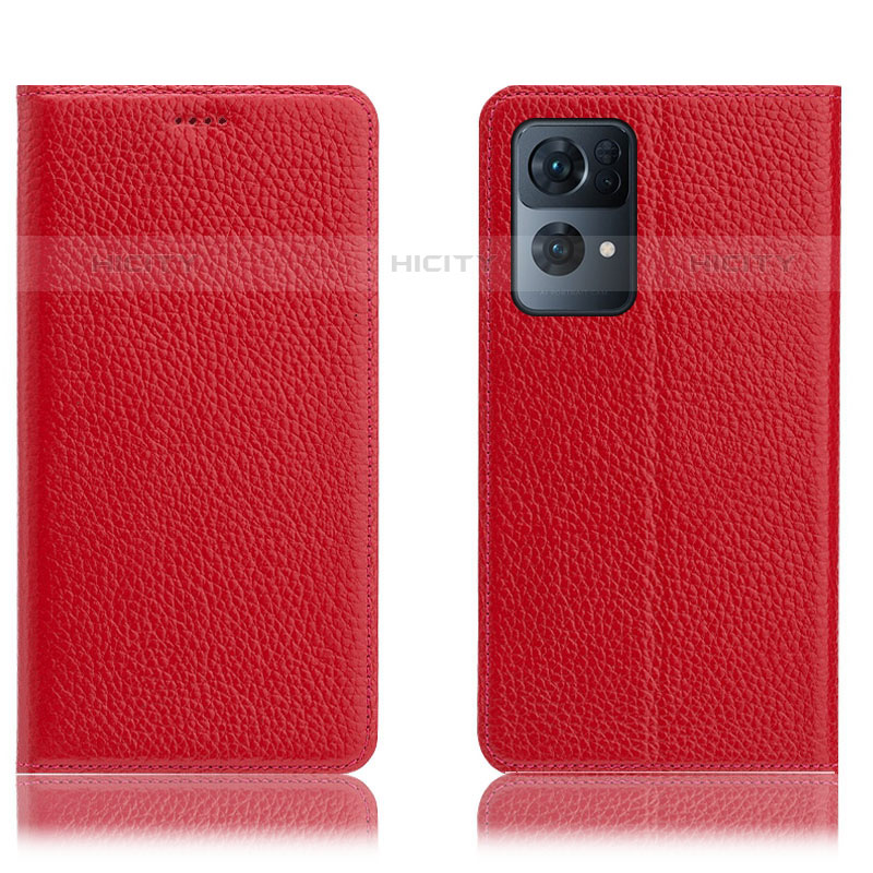 Coque Portefeuille Livre Cuir Etui Clapet H02P pour Oppo Reno7 Pro 5G Rouge Plus