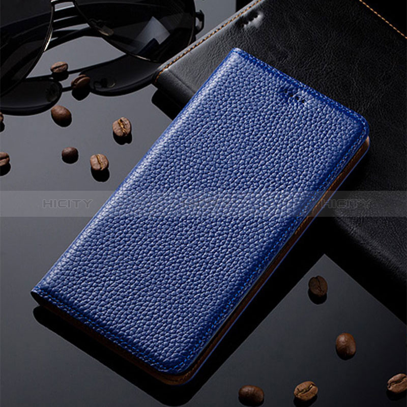 Coque Portefeuille Livre Cuir Etui Clapet H02P pour Samsung Galaxy A20s Bleu Plus