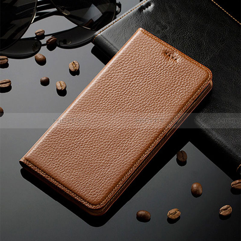 Coque Portefeuille Livre Cuir Etui Clapet H02P pour Samsung Galaxy F02S SM-E025F Brun Clair Plus