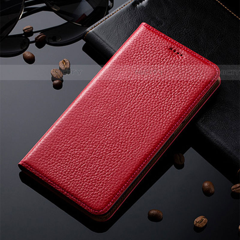 Coque Portefeuille Livre Cuir Etui Clapet H02P pour Samsung Galaxy F22 4G Rouge Plus