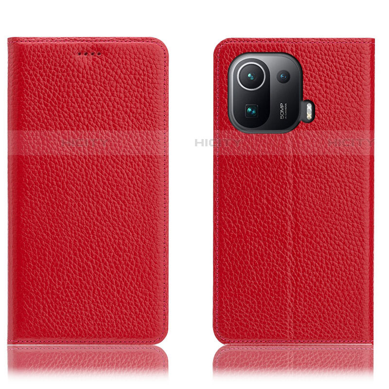 Coque Portefeuille Livre Cuir Etui Clapet H02P pour Xiaomi Mi 11 Pro 5G Rouge Plus