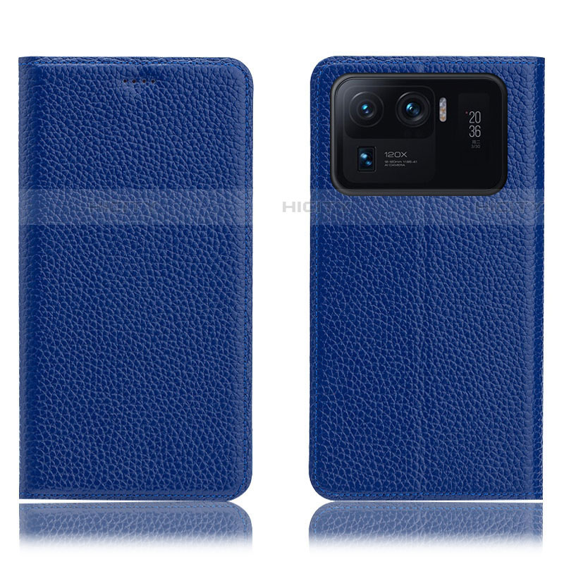 Coque Portefeuille Livre Cuir Etui Clapet H02P pour Xiaomi Mi 11 Ultra 5G Bleu Plus