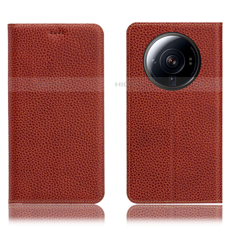 Coque Portefeuille Livre Cuir Etui Clapet H02P pour Xiaomi Mi 12S Ultra 5G Marron Plus