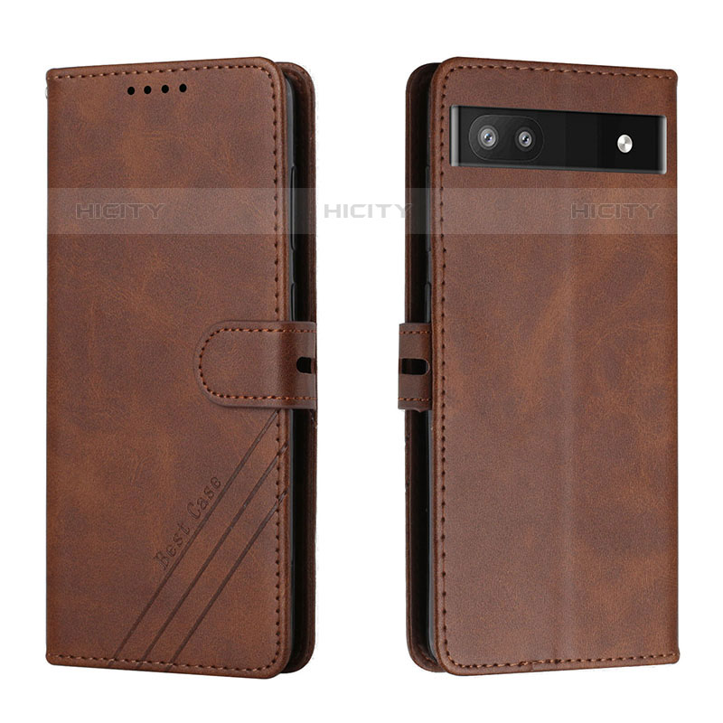 Coque Portefeuille Livre Cuir Etui Clapet H02X pour Google Pixel 6a 5G Marron Plus