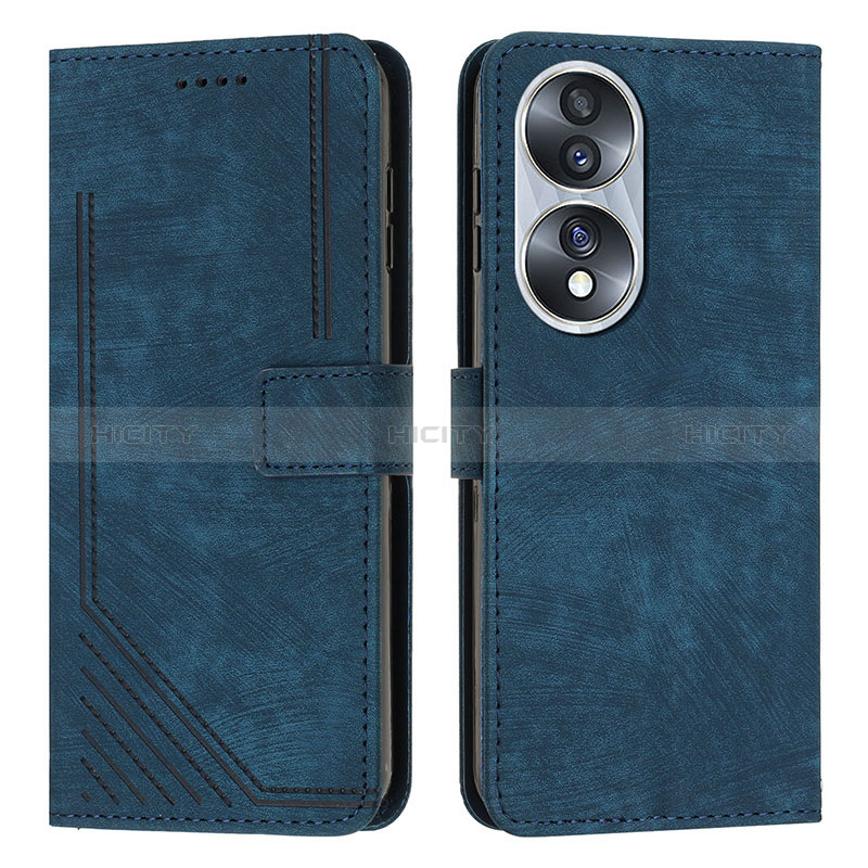 Coque Portefeuille Livre Cuir Etui Clapet H02X pour Huawei Honor 70 5G Bleu Plus