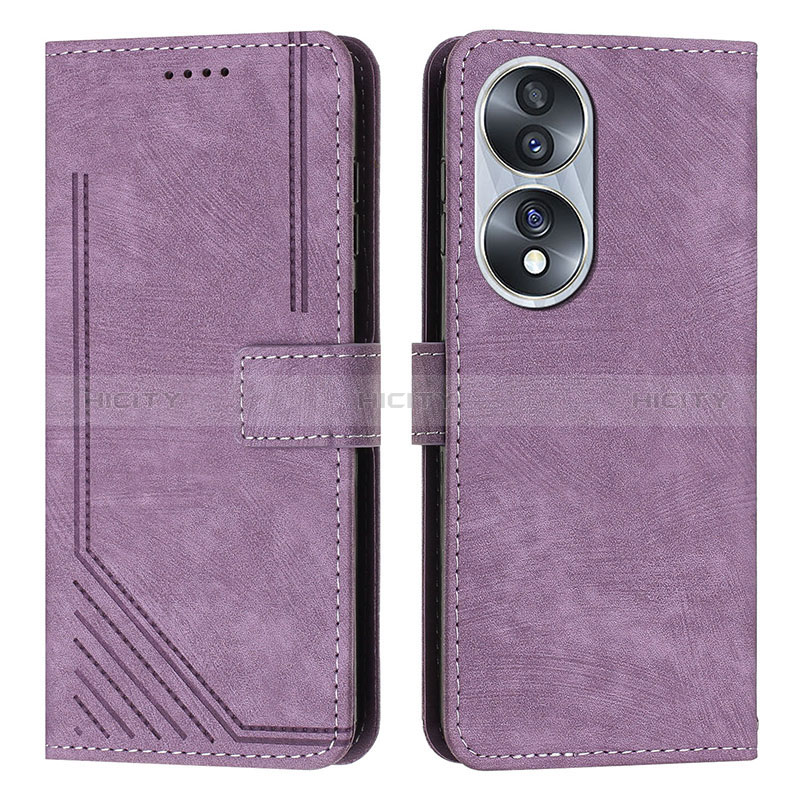 Coque Portefeuille Livre Cuir Etui Clapet H02X pour Huawei Honor 70 5G Violet Plus