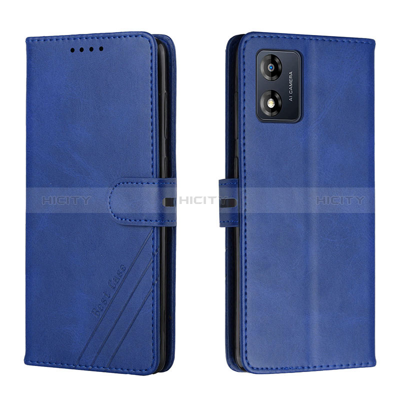 Coque Portefeuille Livre Cuir Etui Clapet H02X pour Motorola Moto E13 Bleu Plus