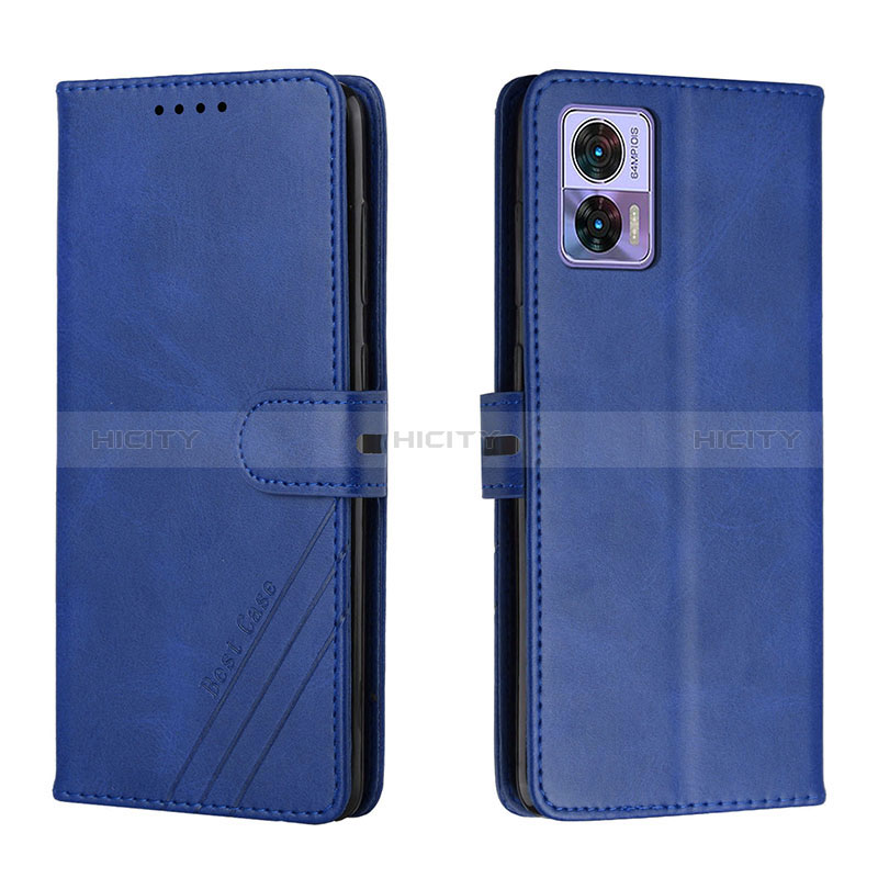 Coque Portefeuille Livre Cuir Etui Clapet H02X pour Motorola Moto Edge 30 Lite 5G Bleu Plus