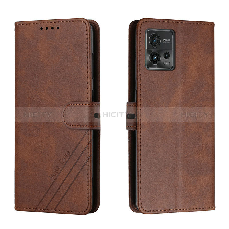 Coque Portefeuille Livre Cuir Etui Clapet H02X pour Motorola Moto G72 Marron Plus