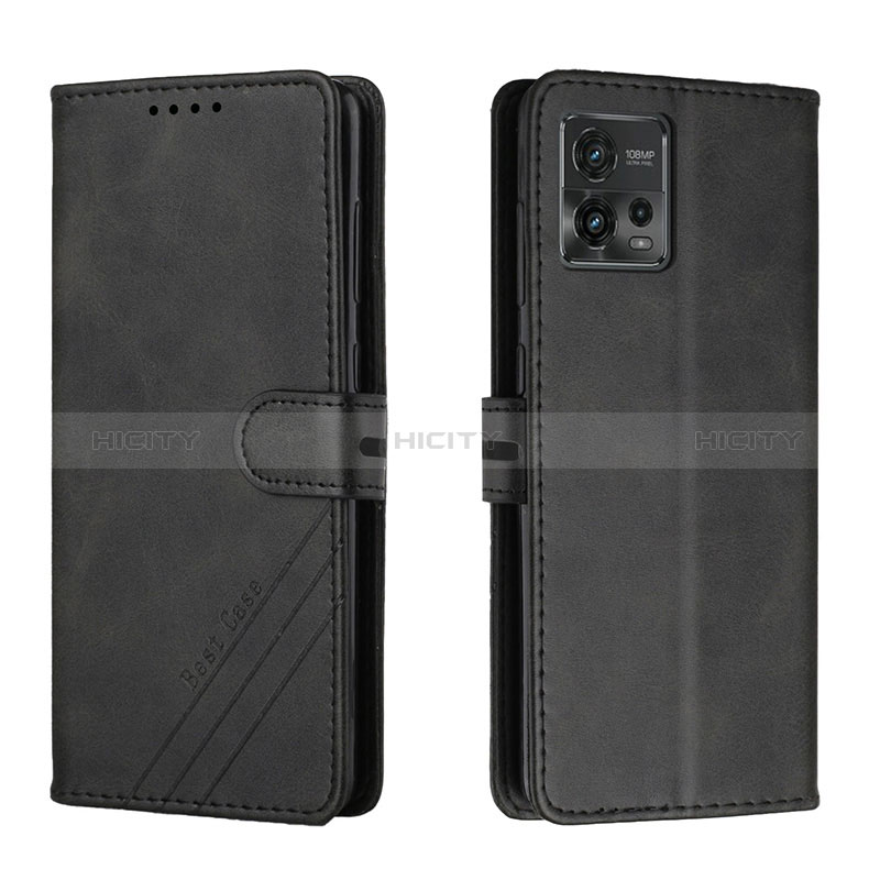 Coque Portefeuille Livre Cuir Etui Clapet H02X pour Motorola Moto G72 Noir Plus