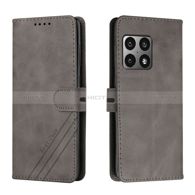 Coque Portefeuille Livre Cuir Etui Clapet H02X pour OnePlus 10 Pro 5G Gris Plus