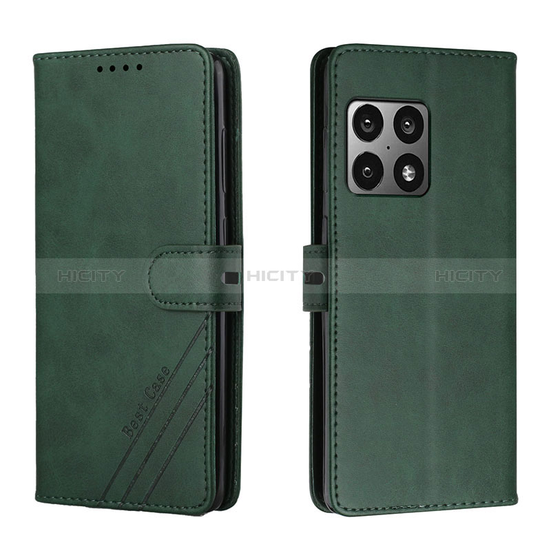 Coque Portefeuille Livre Cuir Etui Clapet H02X pour OnePlus 10 Pro 5G Vert Plus