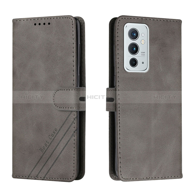 Coque Portefeuille Livre Cuir Etui Clapet H02X pour OnePlus 9RT 5G Gris Plus