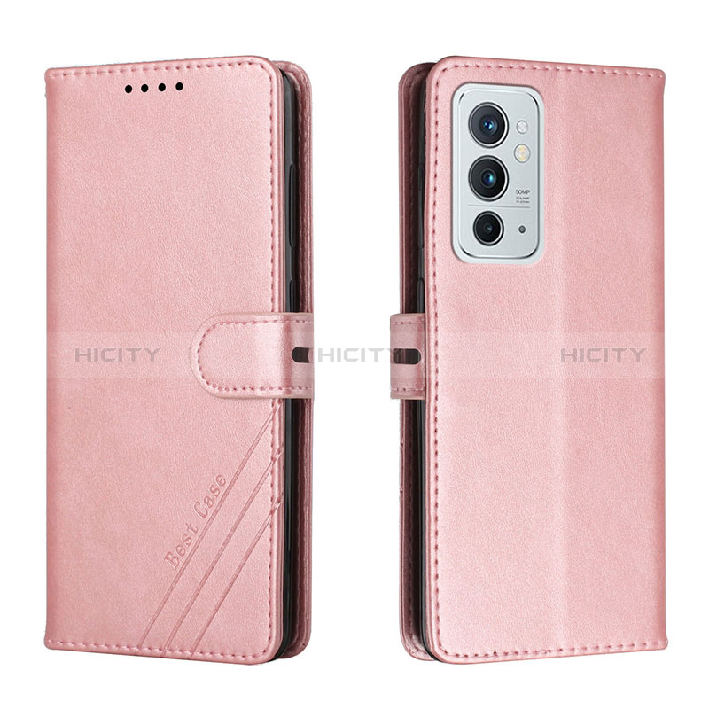 Coque Portefeuille Livre Cuir Etui Clapet H02X pour OnePlus 9RT 5G Or Rose Plus