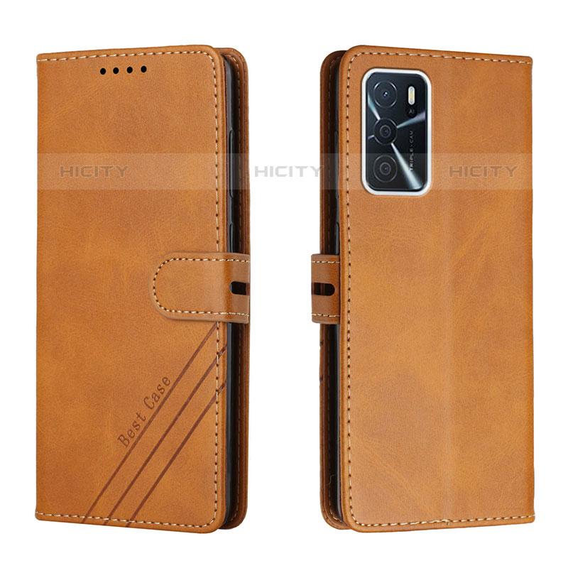 Coque Portefeuille Livre Cuir Etui Clapet H02X pour Oppo A53s 5G Brun Clair Plus