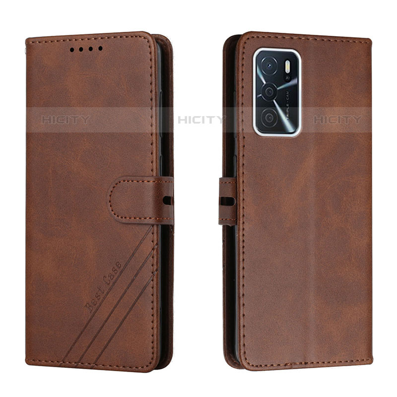 Coque Portefeuille Livre Cuir Etui Clapet H02X pour Oppo A53s 5G Marron Plus