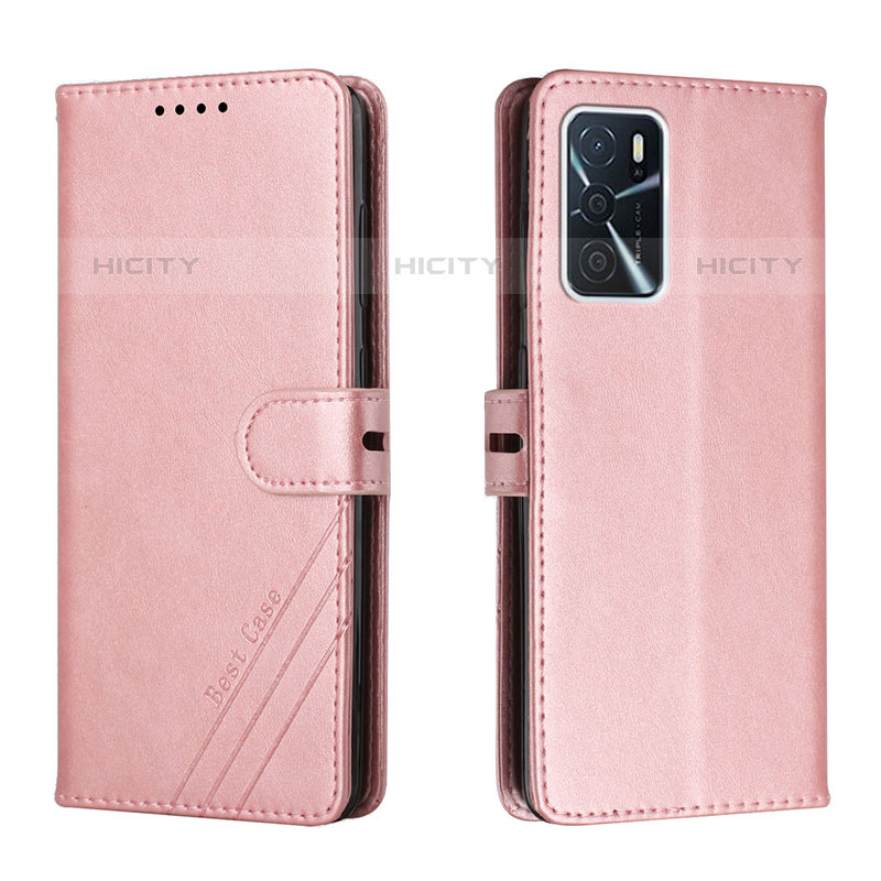 Coque Portefeuille Livre Cuir Etui Clapet H02X pour Oppo A53s 5G Or Rose Plus