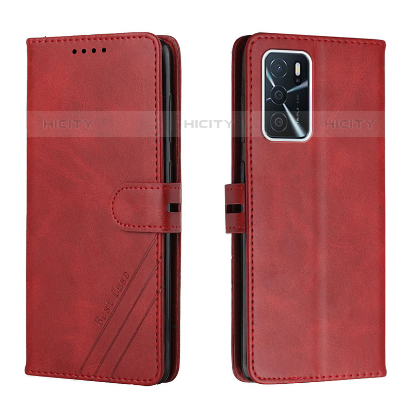 Coque Portefeuille Livre Cuir Etui Clapet H02X pour Oppo A53s 5G Rouge Plus