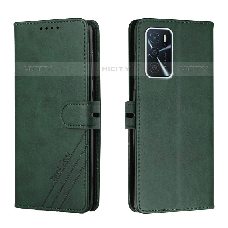 Coque Portefeuille Livre Cuir Etui Clapet H02X pour Oppo A53s 5G Vert Plus