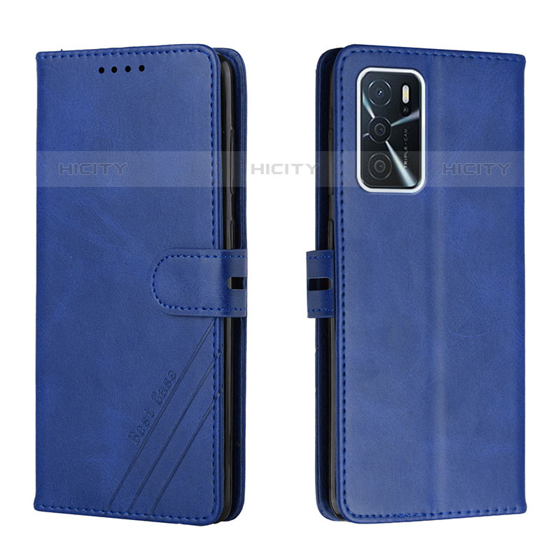 Coque Portefeuille Livre Cuir Etui Clapet H02X pour Oppo A55 5G Bleu Plus