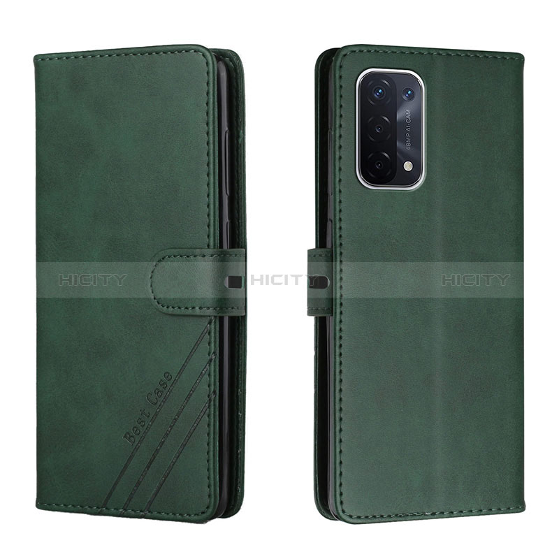 Coque Portefeuille Livre Cuir Etui Clapet H02X pour Oppo A74 5G Vert Plus