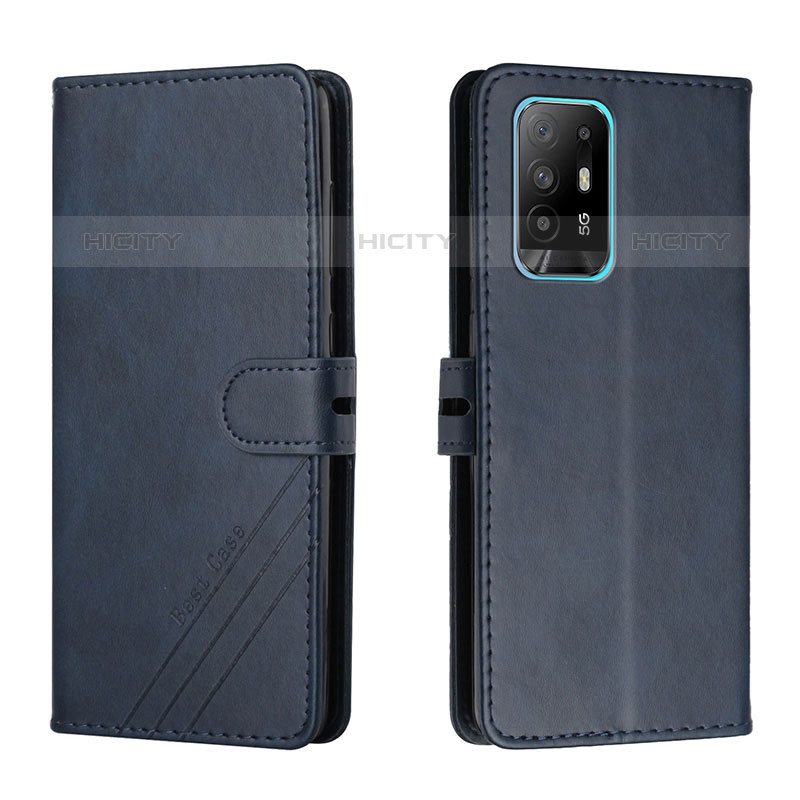 Coque Portefeuille Livre Cuir Etui Clapet H02X pour Oppo A95 5G Bleu Plus