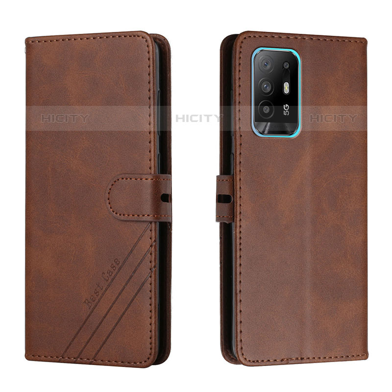 Coque Portefeuille Livre Cuir Etui Clapet H02X pour Oppo A95 5G Marron Plus