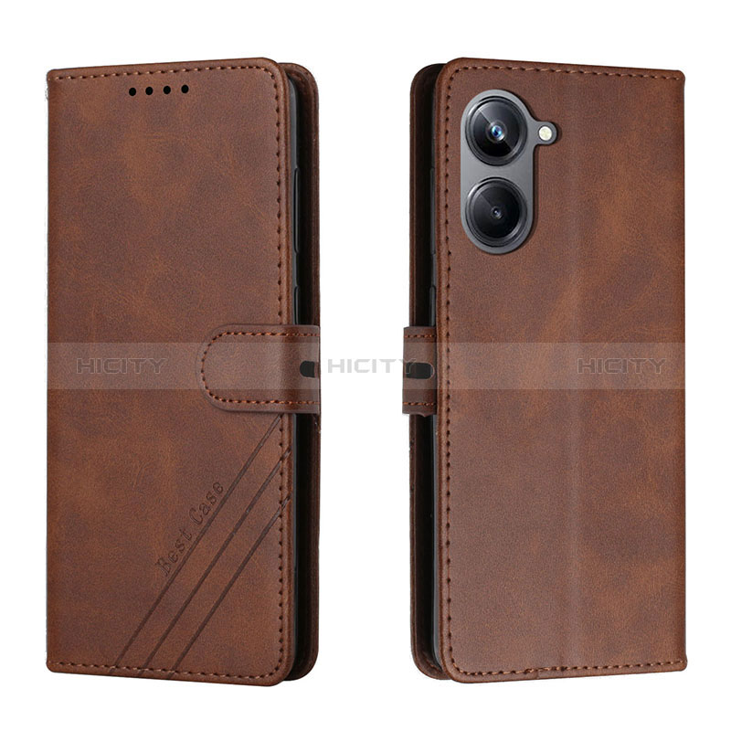 Coque Portefeuille Livre Cuir Etui Clapet H02X pour Realme 10 Pro 5G Marron Plus