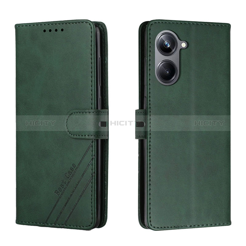 Coque Portefeuille Livre Cuir Etui Clapet H02X pour Realme 10 Pro 5G Vert Plus