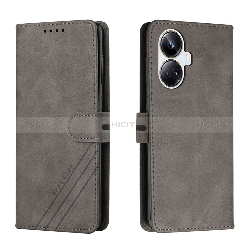 Coque Portefeuille Livre Cuir Etui Clapet H02X pour Realme 10 Pro+ Plus 5G Gris Plus