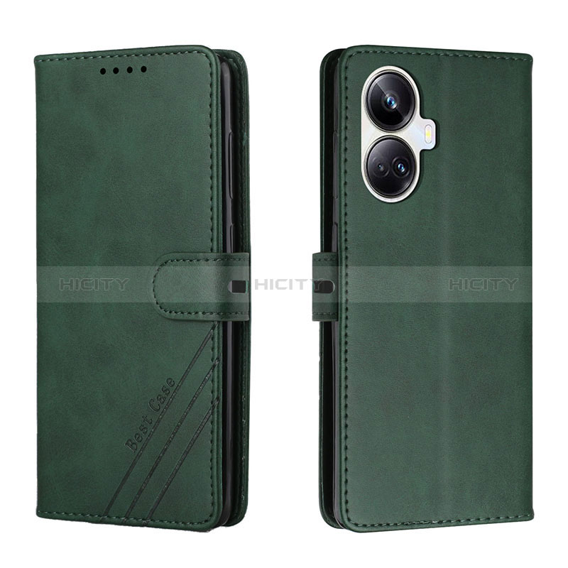 Coque Portefeuille Livre Cuir Etui Clapet H02X pour Realme 10 Pro+ Plus 5G Vert Plus