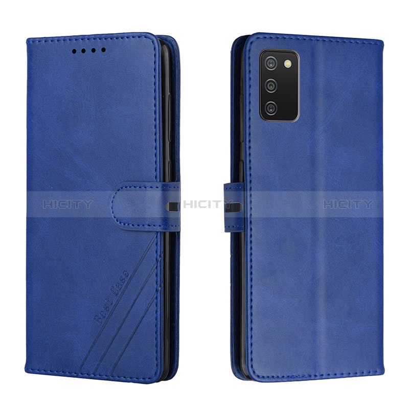 Coque Portefeuille Livre Cuir Etui Clapet H02X pour Samsung Galaxy A02s Bleu Plus