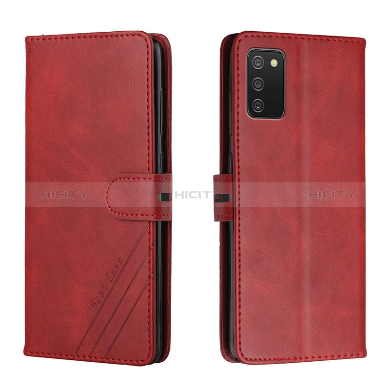 Coque Portefeuille Livre Cuir Etui Clapet H02X pour Samsung Galaxy A02s Rouge Plus