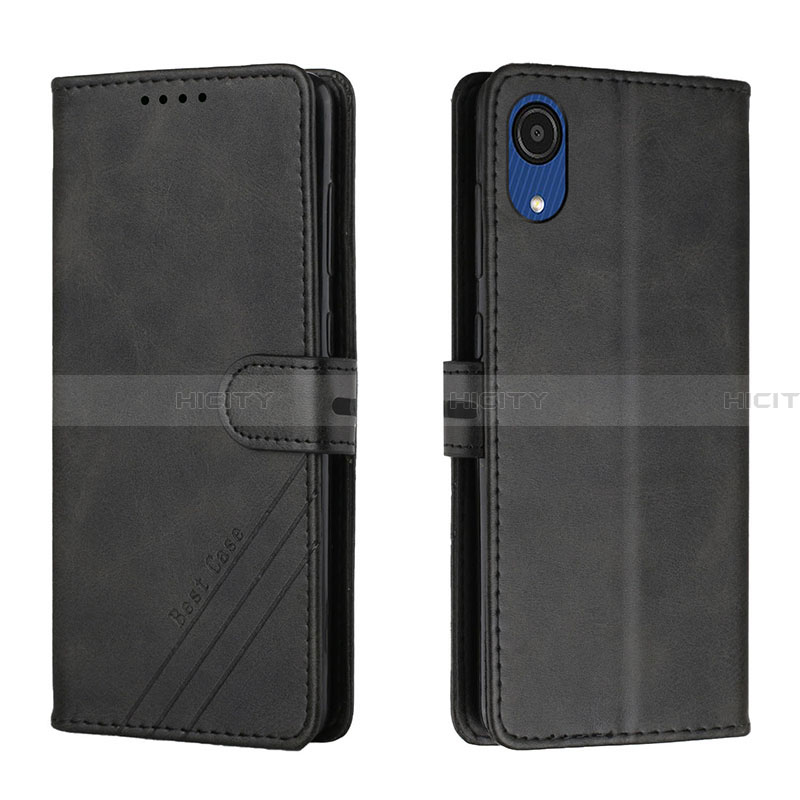 Coque Portefeuille Livre Cuir Etui Clapet H02X pour Samsung Galaxy A03 Core Noir Plus