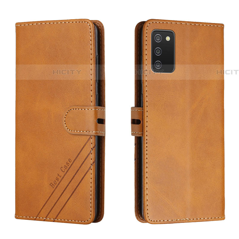 Coque Portefeuille Livre Cuir Etui Clapet H02X pour Samsung Galaxy A03s Brun Clair Plus