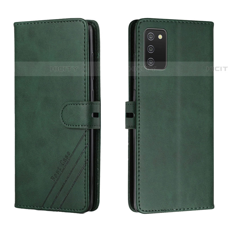 Coque Portefeuille Livre Cuir Etui Clapet H02X pour Samsung Galaxy A03s Vert Plus