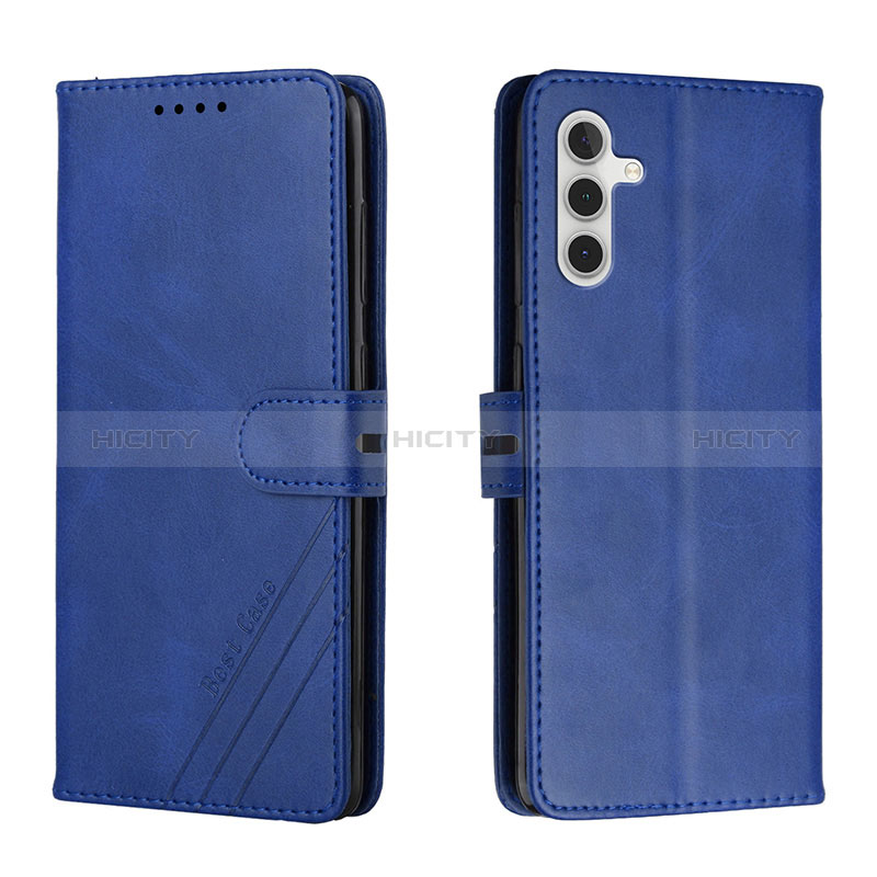 Coque Portefeuille Livre Cuir Etui Clapet H02X pour Samsung Galaxy A04s Bleu Plus