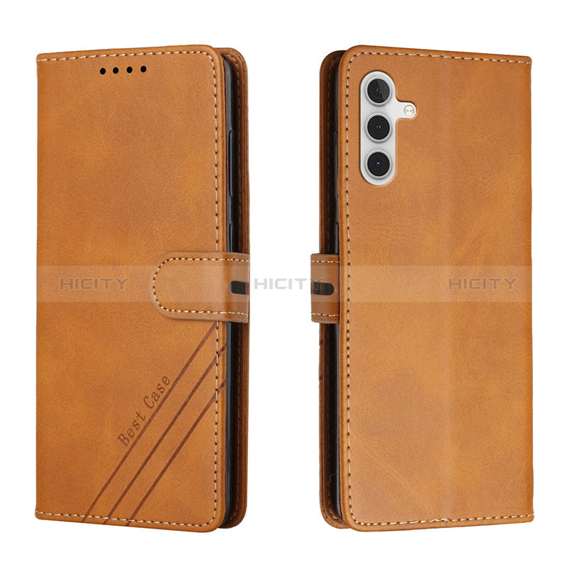 Coque Portefeuille Livre Cuir Etui Clapet H02X pour Samsung Galaxy A04s Brun Clair Plus