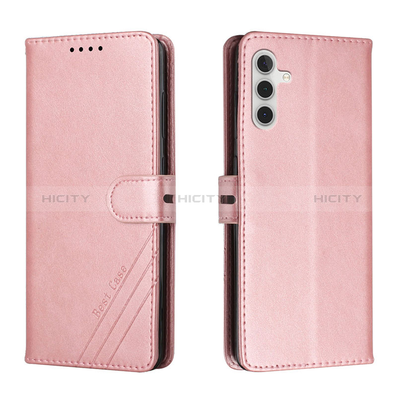 Coque Portefeuille Livre Cuir Etui Clapet H02X pour Samsung Galaxy A04s Or Rose Plus